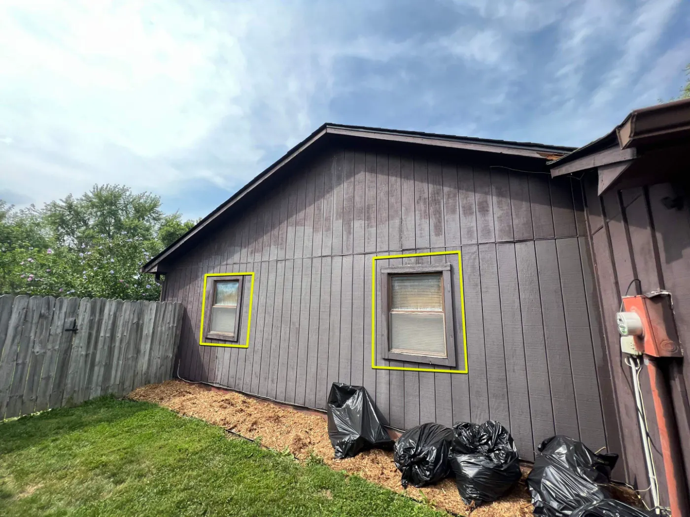 Storm-damaged window documented in Chapel Pines